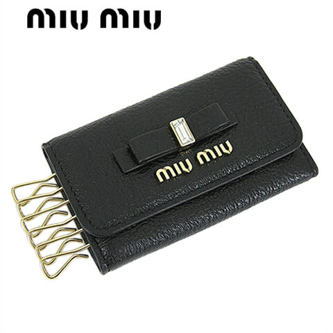 ミュウミュウ/MIU MIU レディース キーケース 5PG222 2D7A (NERO/F0002) miumiu/MADRAS FIOCCO/マドラス フィオッコ/リボン/小物/6連/プレゼント/誕生日/パーティー/クリスマス/SL