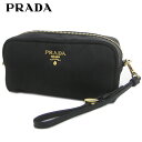 【2019-20秋冬新作】 プラダ/PRADA レディース ポーチ TESSUTO 1NE865 2AB5 (NERO/ブラック/F0002) ラウンドファスナー/ラウンドジップ/ゴールド金具/SL品