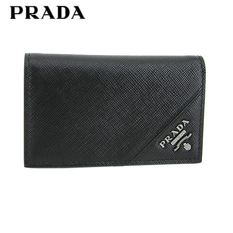 【ポイント4倍！】 プラダ/PRADA メンズ 名刺入れ/カードケース SAFFIANO METAL 2MC122 QME (NERO/F0002) ブラック/カードホルダー/カード入れ/小物/プレゼント/誕生日/パーティー/バレンタイン/父の日/クリスマス