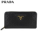 プラダ 財布（レディース） プラダ PRADA レディース 長財布 SOFT CALF TRIAN 1ML506 2CLU NERO ブラック F0002 ソフト カーフ トライアングル トライアングルロゴ ウォレット サイフ ラウンドジップ ラウンドファスナー 小物 プレゼント 誕生日 クリスマス