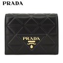 プラダ 財布（レディース） プラダ PRADA レディース 2つ折り財布 SOFT CALF TRIAN 1MV204 2CLU NERO ブラック F0002 メタルロゴ トライアングル ウォレット 折財布 ミニ財布 サイフ 小物 プレゼント 誕生日 パーティー クリスマス 母の日