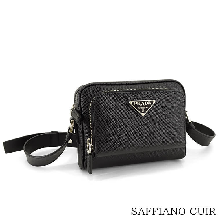 【5/20限定 ポイント6倍！】 プラダ PRADA メンズ ショルダーバッグ SAFFIANO CUIR 2VH172 2FAD NERO ブラック F0002 サフィアーノ キュイール クロスボディ ポシェット 小物 バッグ プレゼント 誕生日 ユニセックス 【2024春夏新作】