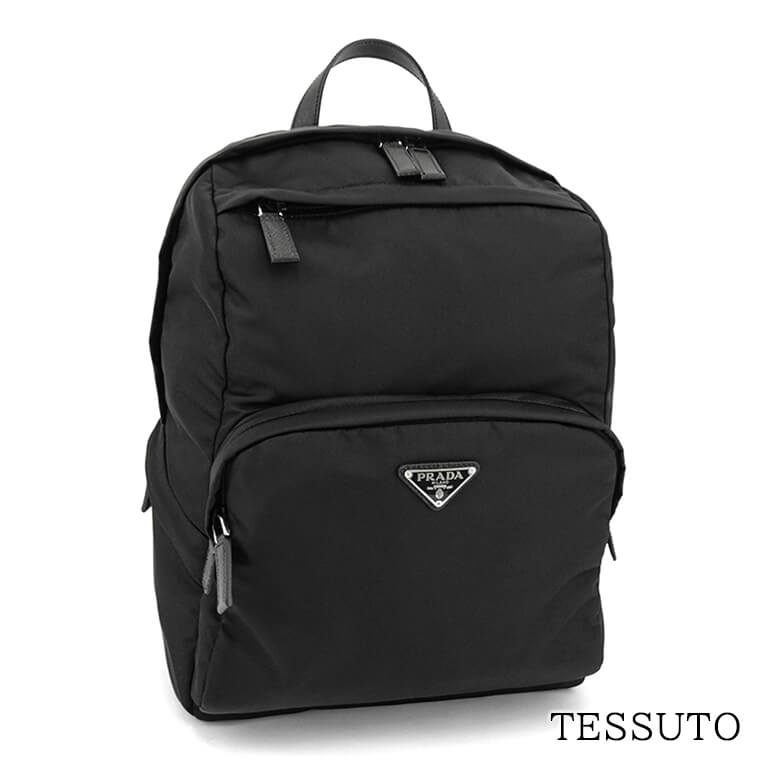 プラダ PRADA メンズ バックパック TESSUTO 2VZ104 2DMG NERO ブラック F0002 トライアングルロゴ リュック バッグ 小物 A4サイズ収納可能 プレゼント 誕生日 クリスマス バレンタイン 父の日 ユニセックス 男女兼用 【2024春夏新作】