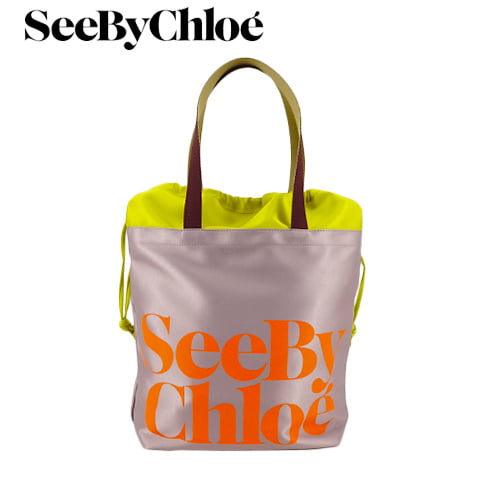 シーバイクロエ See By Chloe レディース トートバッグ ESSENTIAL TO SMALL TEXTILE TOTE CHS22SSB59B29 CREAMY LILAC 51H トート 小物 バッグ ドローストリング 巾着 A4サイズ収納可能 プレゼント 誕生日 クリスマス