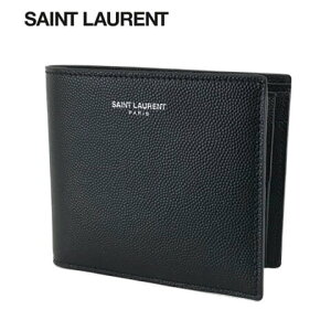 サンローラン SAINT LAURENT メンズ 2つ折り財布 サイフ 396303 BTY0N ブラック 1000 折財布 小物 プレゼント 誕生日 パーティー バレンタイン 父の日 クリスマス 【2022-23秋冬新作】