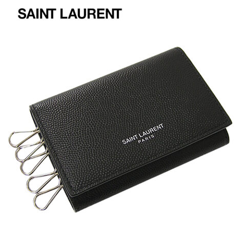 【2021-22秋冬】 サンローラン/SAINT LAURENT ユニセックス キーケース 485634 BTY0N (ブラック/1000) 6連/小物/プレゼント/誕生日/パーティー/バレンタイン/クリスマス/メンズ/レディース/男女兼用/SL