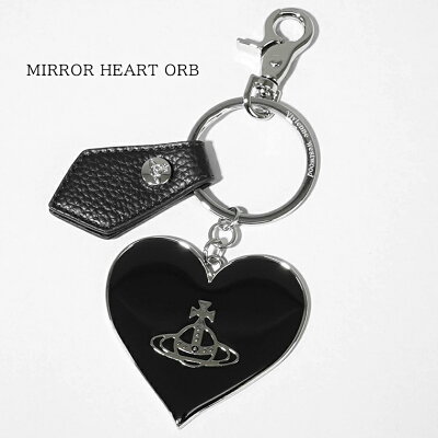 ヴィヴィアンウエストウッド Vivienne Westwood レディース メンズ キーリング MIRROR HEART ORB 8203011WU OM0014 BLACK ブラック N403 ミラー ハート オーブ キーチャーム キーホルダー フック付き 小物 プレゼント 誕生日 クリスマス 母の日 父の日 【2025春夏新作】