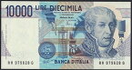 【紙幣】イタリア 10000 Lira 電池の発明者アレッサンドロ・ボルタ 1984-1995年