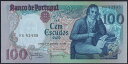 【紙幣】ポルトガル 100 escudos 詩人マヌエル・マリア・バルボーザ・デュ・ボカージュ 1980-1985年