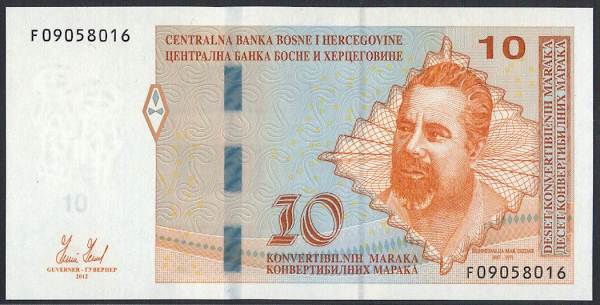 ボスニア・ヘルチェゴビア発行の 10 convertibilna pfeniga 紙幣です ・発行国：ボスニア・ヘルチェゴビナ ・発行年：2012年 ・サイズ：縦 65mm × 横 130mm ・商品状態：【UNC】未使用または新品（世界基準での未使用状態）です実際にお送りする商品は画像のものとは紙幣番号およびサインが異なる場合があります。 商品の状態は画像のものと同じです。