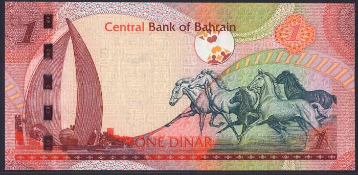 バーレーン発行の 1 dinar 紙幣です ・発行国：バーレーン ・発行年：2006-2008年 ・サイズ：縦 73mm × 横 155mm ・商品状態：【UNC】未使用または新品（世界基準での未使用状態）です実際にお送りする商品は画像のものとは紙幣番号およびサインが異なる場合があります。 商品の状態は画像のものと同じです。