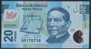 メキシコ 20 pesos B.Juarez ポリマー 2006-2012年 ポリマー紙幣