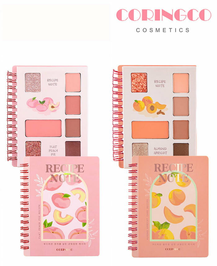 アイシャドウパレット CORINGCO コリンコ 韓国コスメ RECIPE NOTE EYESHADOW PALETTE レシピノートアイシャドウパレット マット ラメ グリッター チーク ピンク オレンジ コーラル ベージュ ブラウン【国内発送】 rss30