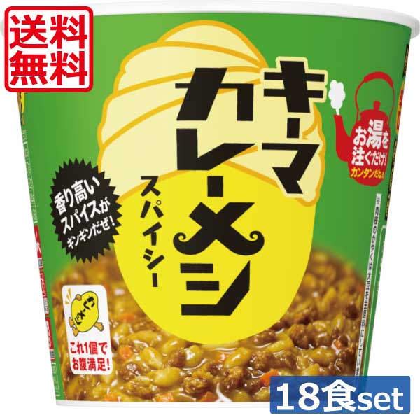 送料無料 日清食品 キーマカレーメシ スパイシー 105g×3箱 【18個】