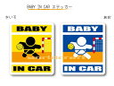 BABY IN CAR　ステッカー（シール）【ハンドボールバージョン】〜赤ちゃんが乗っています〜・カー用品・かわいいあかちゃんグッズ・セーフティードライブ・パパママ