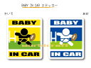 BABY IN CAR　ステッカー（シール）【ラグビーバージョン】〜赤ちゃんが乗っています〜・カー用品・かわいいあかちゃんグッズ・セーフティードライブ・パパママ・ラガーマン