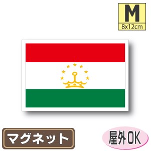 タジキスタン国旗マグネットMサイズ 8cm×12cm マグネットステッカー 磁石 車 屋外耐候 耐UV 耐水 防水
