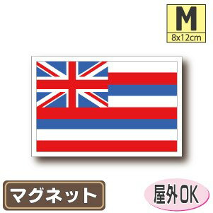 ハワイ州旗マグネットMサイズ 8cm×12cm　　アメリカ・USA・アメリカングッズ マグネットステッカー 磁石 車 屋外耐候 耐UV 耐水 防水