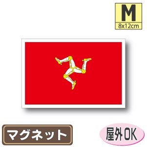イギリス　マン島旗マグネットMサイズ 8cm×12cm マグネットステッカー 磁石 車 屋外耐候 耐UV 耐水 防水