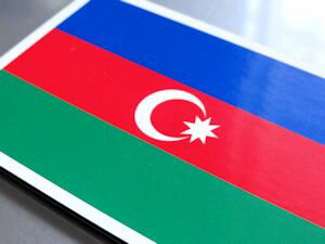 ■アゼルバイジャン国旗マグネット屋外耐候耐水 Lサイズ 10cm×15cm