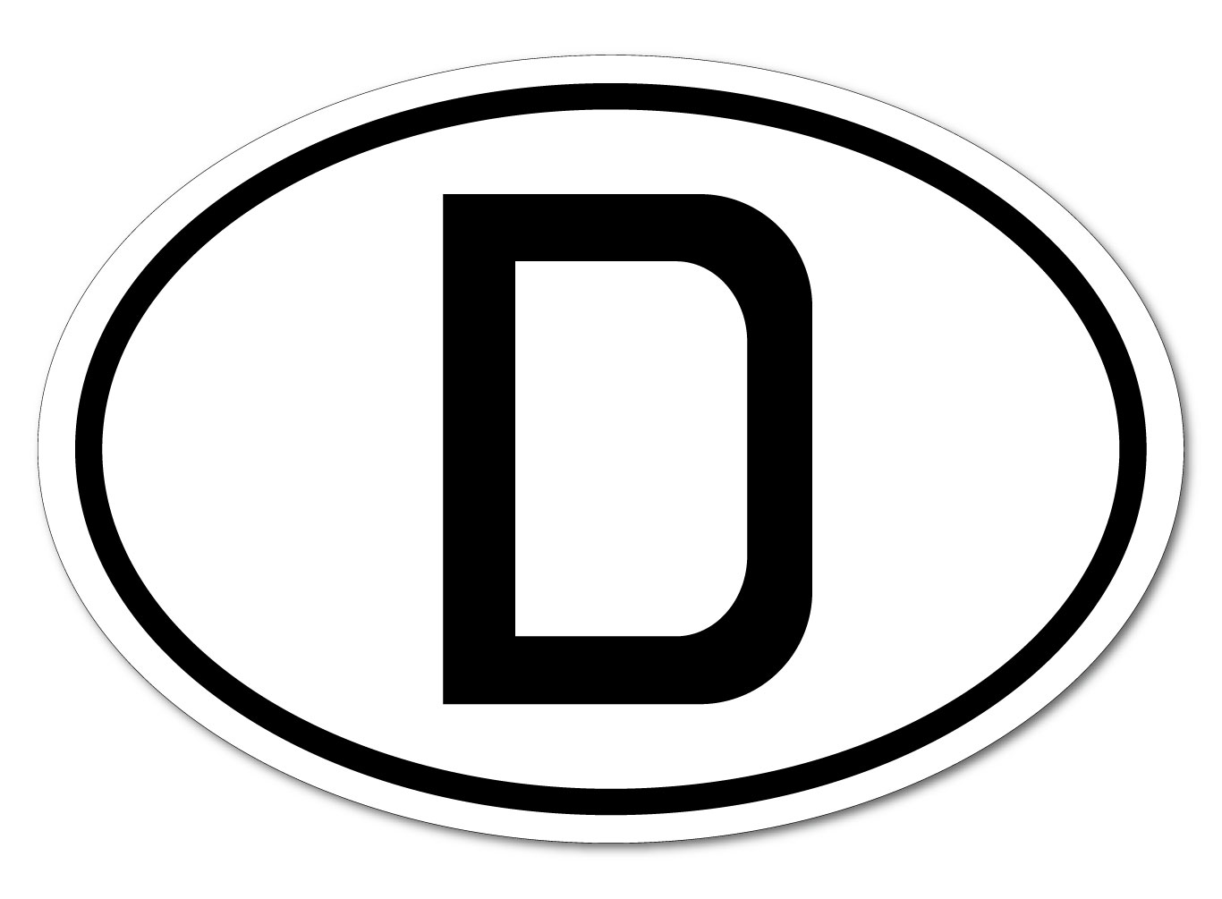 ドイツ D ビークルID 国識別 ステッカー（シール）屋外耐候耐水 Lサイズ 縦10.5cm×横15cm 楕円タイプ B-1 ドイツ車（アウディ フォルクスワーゲン ボルボなどに)
