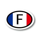 楽天ステッカー屋 わーるどくらふとフランス国旗 F ビークルID・国識別 ステッカー（シール）屋外耐候耐水 Sサイズ 縦5.5cm×横 8cm 楕円タイプ C France 長持ち UVカット 海外 旅行 雑貨 車 バイク スーツケース キズ隠し ヨーロッパ グッズ 海外旅行 おしゃれ かわいい