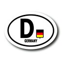 ドイツ D ビークルID 国識別 国旗ステッカー（シール）屋外耐候耐水 Lサイズ 縦10.5cm×横15cm 楕円タイプ Z ドイツ車（アウディ フォルクスワーゲン ボルボなどに)