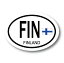 フィンランド　FIN　ビークルID・国識別 国旗ステッカー（シール）屋外耐候耐水 Mサイズ 縦 8.5cm×横 12cm 楕円タイプ Z