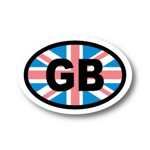 楽天ステッカー屋 わーるどくらふとイギリス国旗 GB ビークルID・国識別 ステッカー（シール）屋外耐候耐水 　Sサイズ 縦5.5cm×横 8cm 楕円タイプ C-1　Great Britain ユニオンジャック 英国 ロンドン 長持ち UVカット 海外 旅行 雑貨 車 バイク スーツケース キズ隠し ヨーロッパ グッズ おしゃれ かわいい