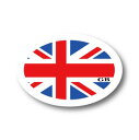 イギリス国旗 GB ビークルID・国識別 マグネット屋外耐候耐水 Sサイズ 縦5.5cm×横 8cm 楕円タイプ C-3　・Great Britain ユニオンジャック