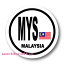 マレーシア国旗　ビークルID・国識別 ステッカー（シール）耐水 Lサイズ:直径 15cm　／車やスーツケースなどに！　防水仕様 東南アジア旅行
