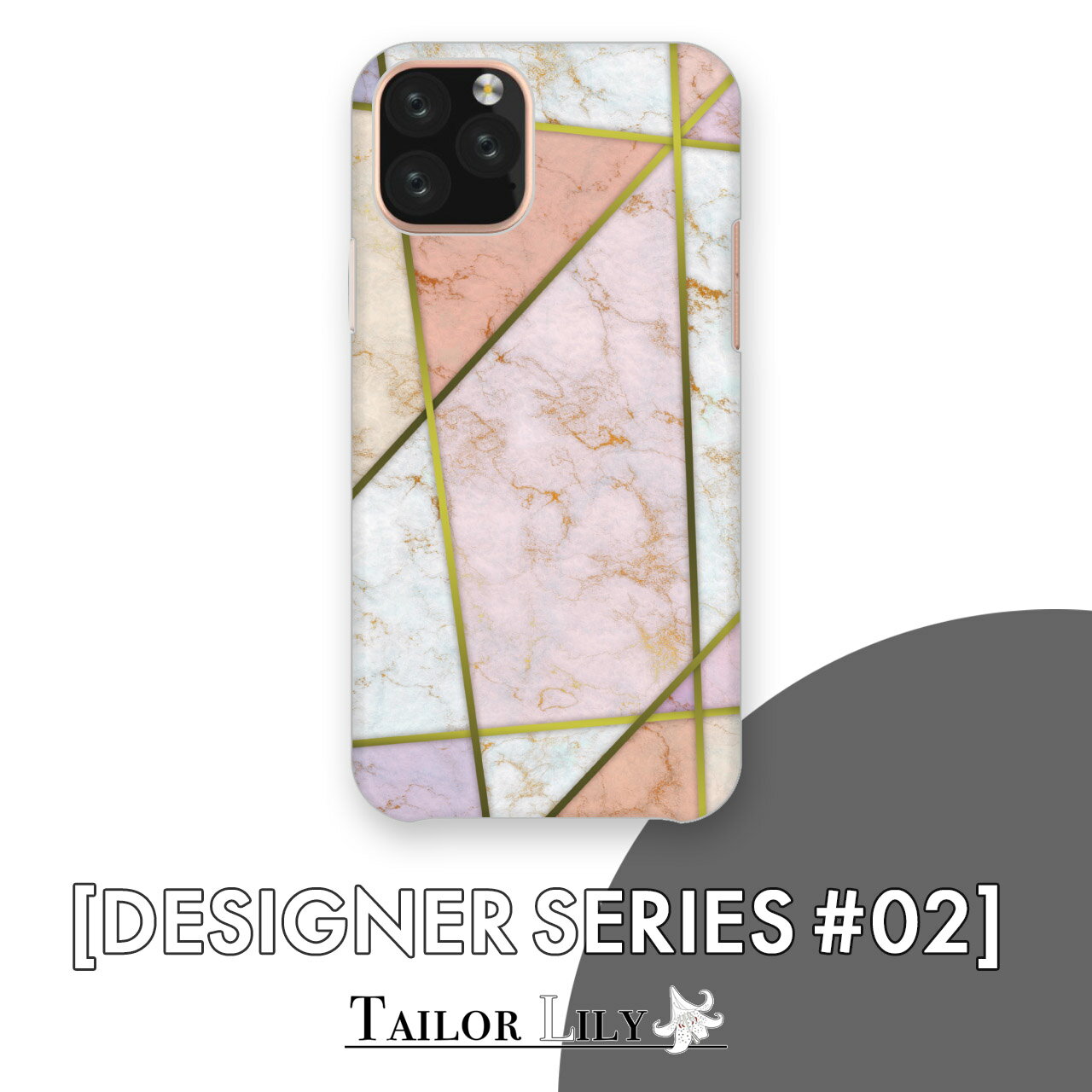 乐天商城 - 《DESIGNER SERIES #02》 [ローズクォーツ] 全機種対応 大理石風 宝石 ジュエル 上品 大人 ハードケース おしゃれ 背面ケース 背面型 オリジナルデザイン Tailor Lily テイラーリリー iPhone Galaxy Xperia AQUOS