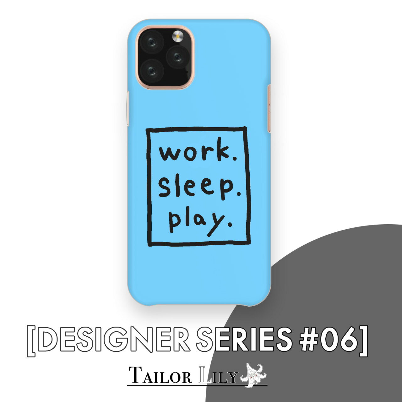 乐天商城 - 《DESIGNER SERIES #06》 [ブルー] 全機種対応 シンプル 英語 英字 ゆるい ポップ 単色 パステルカラー クリア ハードケース おしゃれ 背面ケース 背面型 オリジナルデザイン Tailor Lily テイラーリリー iPhone Galaxy Xperia AQUOS