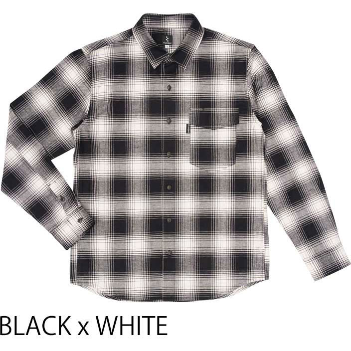 リンプロジェクト 【2213】【サイクリストネル チェック】 ネルシャツ 三分割ポケット ブラック/ホワイト