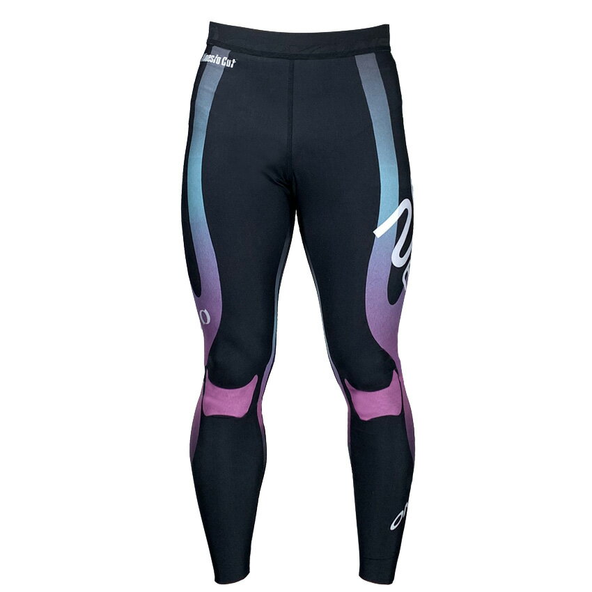 オンヨネ キネシオカット ロングタイツ ネオン