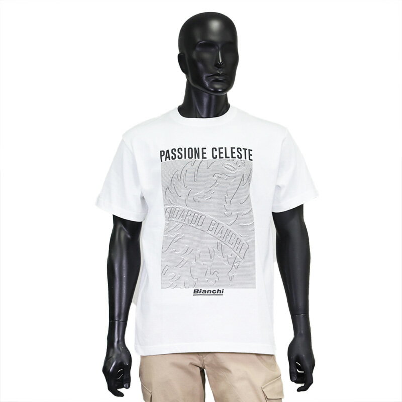 ビアンキイーグルフロントプリントTシャツホワイト