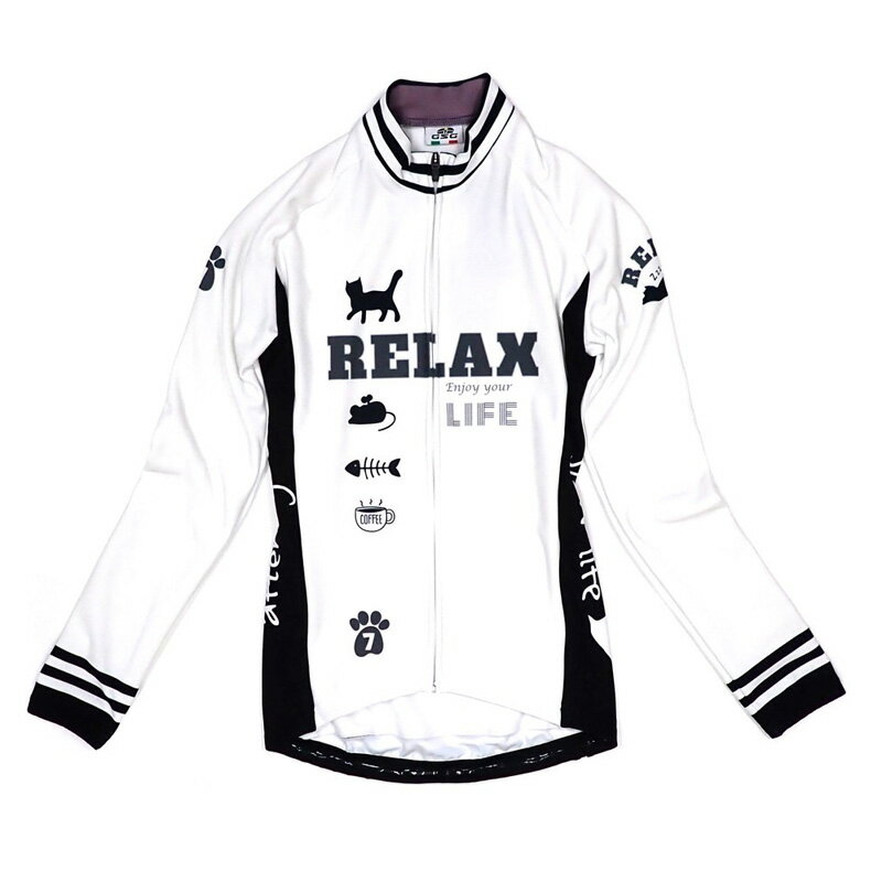 楽天ワールドサイクルセブンイタリア Relax Cat Lady LS Jersey ホワイト レディース