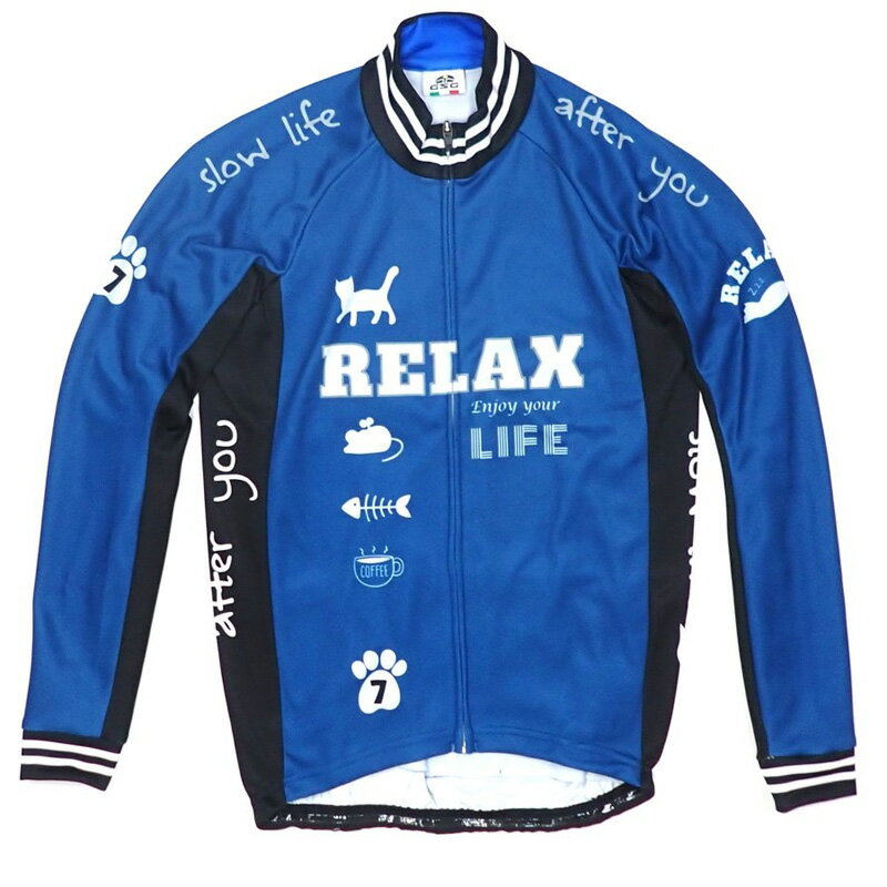 楽天ワールドサイクルセブンイタリア Relax Cat LS Jersey ネイビー