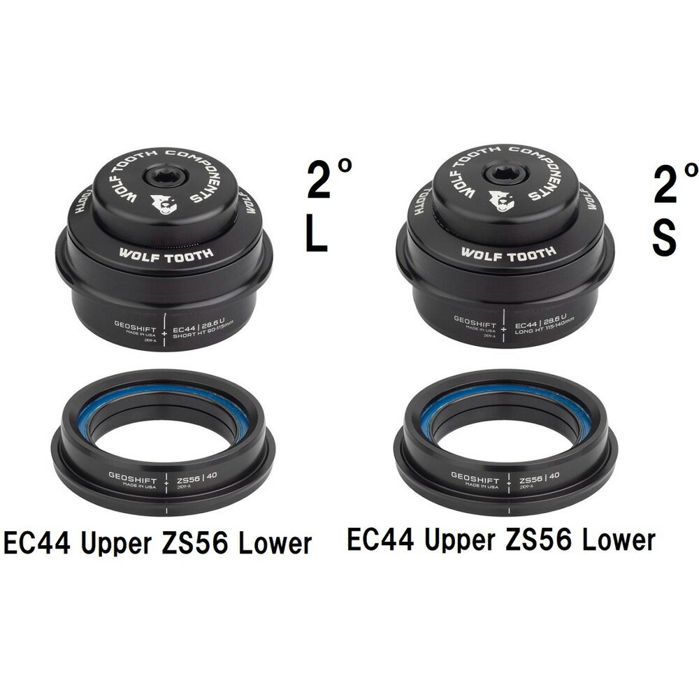 ウルフトゥース EC44 Upper ZS56 Lower GeoShift 2° Performance Angle Headset