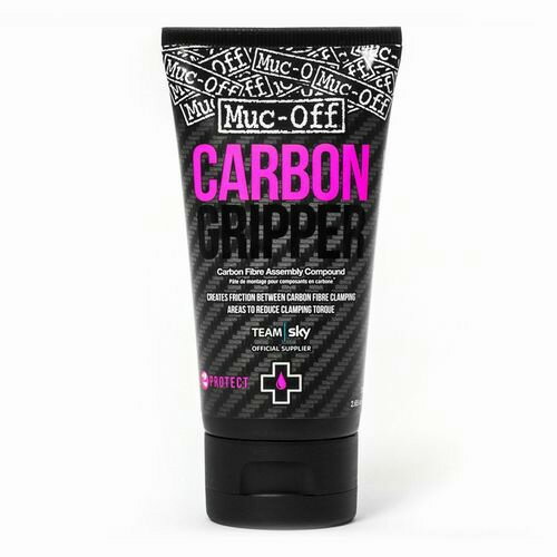 Muc-offがカーボンファイバー製部品の為に開発したグリッパーCARBON GRIPPERは、カーボンファイバークランプやコンポーネントの摩擦抵抗を増やし、ずれやシートポストの滑り落ちを防止、また様々な汚れや腐敗を防止します。カーボン製パーツの為に専用設計されたMuc-offの全く新しいグリッパーです。配送方法についてこちらの商品は、配送の際に航空便の使用が出来ません。北海道、沖縄、離島へ配送する場合は通常よりも4〜5日程度余分に時間がかかります。天候等により前後する場合もあります。商品のカラー・サイズについて商品のカラーはディスプレイの種類等により、実物と異なって見える場合がございます。掲載商品の仕様、ロゴ等のデザインは改良のため、変更される場合がございます。また、メーカーが発表していない寸法や個人的なフィット感についてはお答えいたしかねます。あらかじめご了承ください。沖縄県への送料について 沖縄県への発送に送料無料は適用されません。購入金額に関わらず1,650円（税込）が通常送料に別途加算されます。