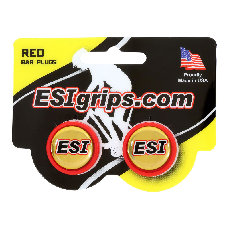 ワールドサイクルのESIグリップ Bar Plugs Pair レッド｜アングル2