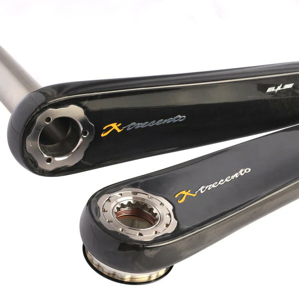 ワールドサイクルのエライリー X-trecento カーボンクランクアーム チタニウムスピンドル 165mm(φ24mm) 専用工具付き｜アングル2