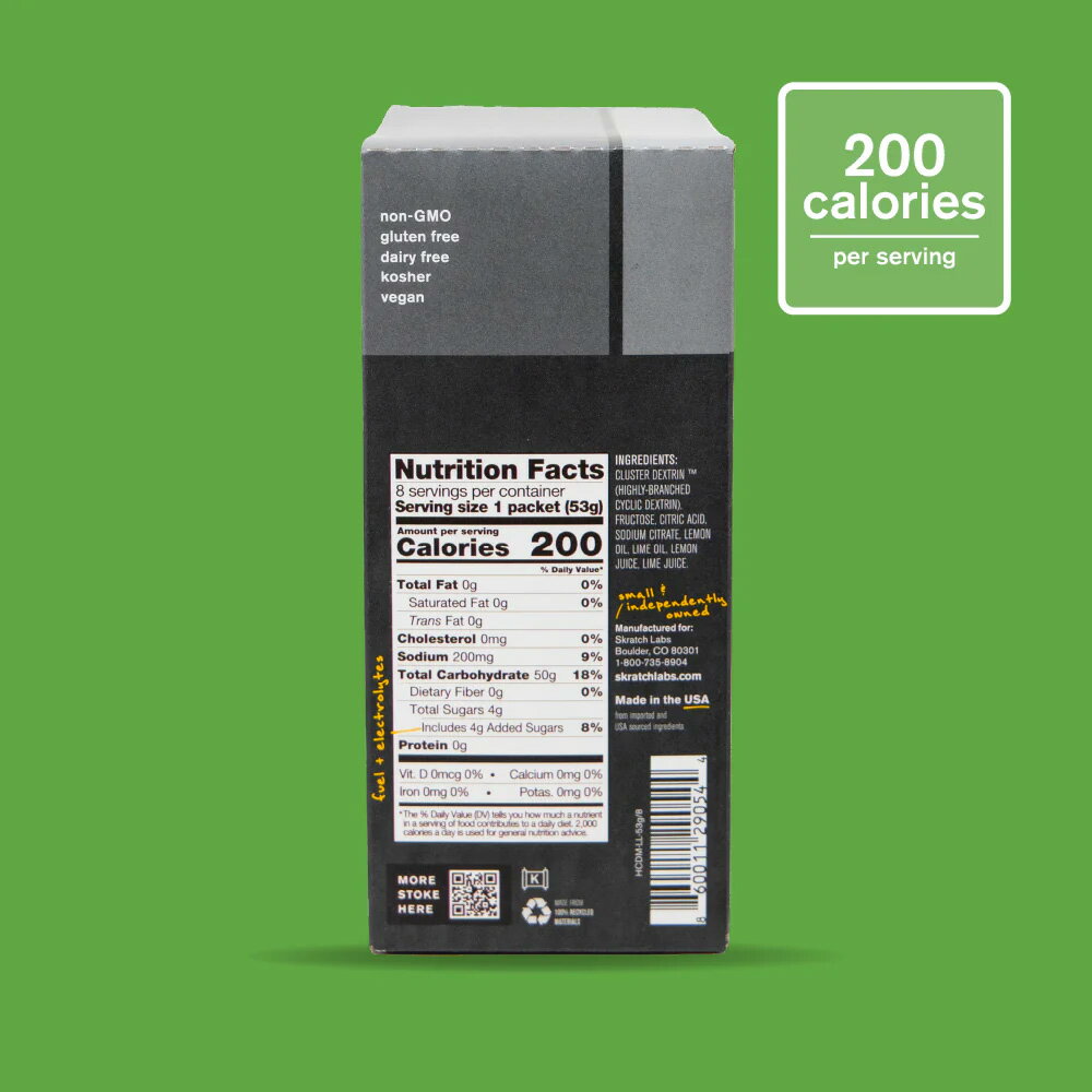 Skratch LABS Super High-Carb Drink Mix Lemons & Limes ×8袋
