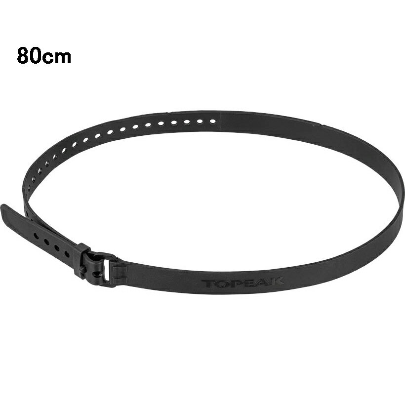 Topeak Omni Strap 80cm高弾性・柔軟性に優れたTPE素材を使用した、耐久性のあるストラップです。荷物の固定を確実に行える設計で、バイクパッキングやキャリアへの積載に便利です。バックル機能付きで、さまざまなアイテムをしっかり固定できます。【素材】TPE【サイズ】L850×W28×H8mm全長：80cm重量：47g【仕様】バックル機能付きストラップ高い柔軟性と耐久性商品のカラー・サイズについて商品のカラーはディスプレイの種類等により、実物と異なって見える場合がございます。掲載商品の仕様、ロゴ等のデザインは改良のため、変更される場合がございます。また、メーカーが発表していない寸法や個人的なフィット感についてはお答えいたしかねます。あらかじめご了承ください。沖縄県への送料について 沖縄県への発送に送料無料は適用されません。購入金額に関わらず1,650円（税込）が通常送料に別途加算されます。