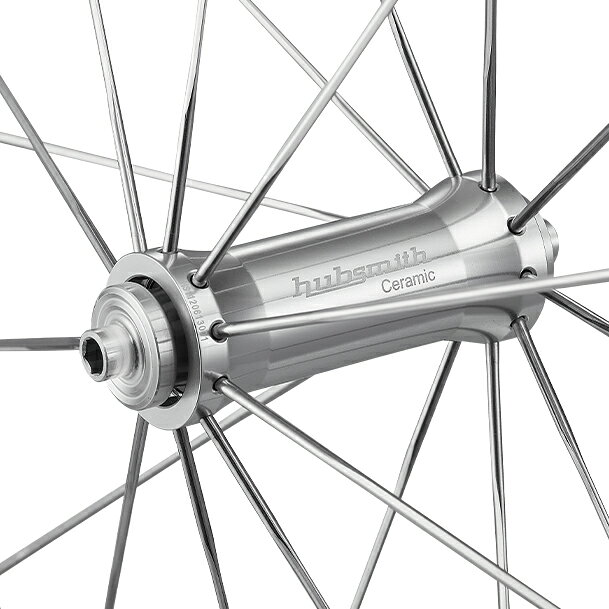 ワールドサイクルのHubsmith HS-Bumbee P. A349 7SP BROMPTON MK6用 7速 349 (16インチ) ホイールセット ポリッシュシルバー セラミック (ハブスミス)｜アングル3