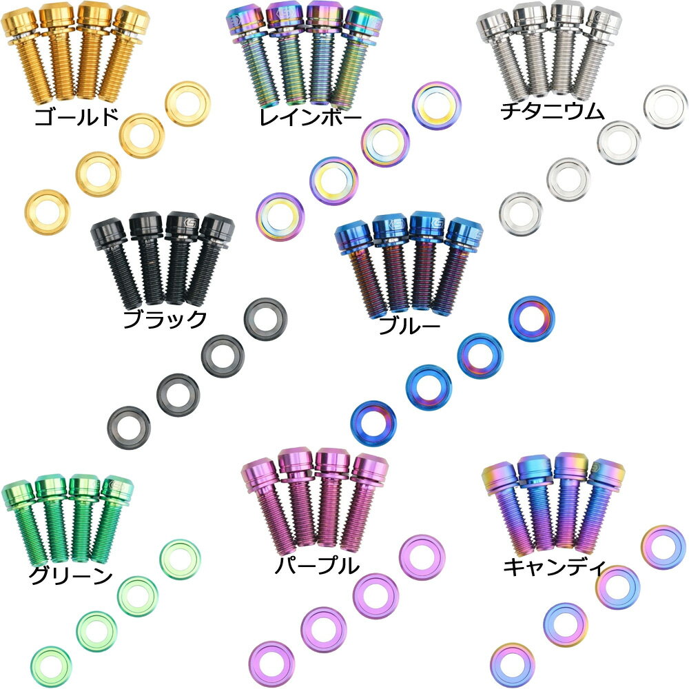 S-PARTS キャリパー フィキシングボルト 4ボルト/4ワッシャー