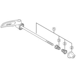 [1]クイック軸組立品(133mm) 【自転車】【ロードレーサー用】【DURA-ACE】【HB9000用スモールパーツ】