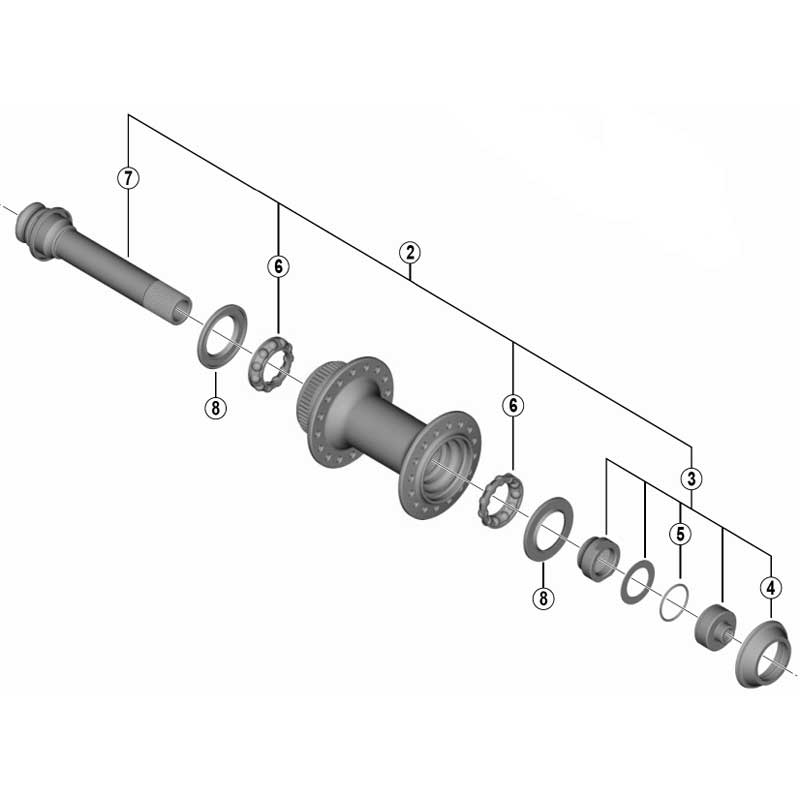 [2]ハブ軸組立品（玉間100mm）