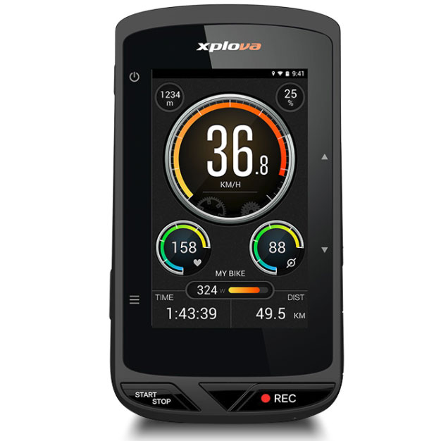 XPLOVA X5 EVO スマートビデオ サイクリングコンピューター GPS カメラ付