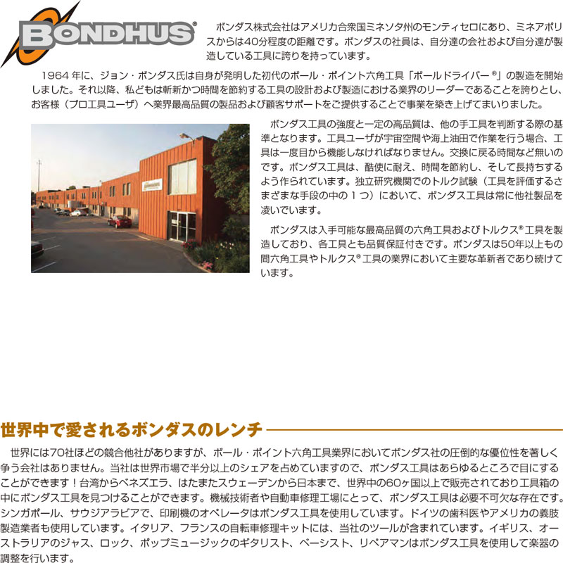 ボンダス ピボットヘッド六角レンチ1本 3mm
